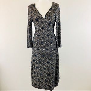 BCBG Wrap Dress 3/4 Sleeve Blue Size M